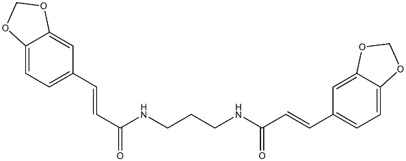 (E)-3-(1,3-benzodioxol-5-yl)-N-[3-[[(E)-3-(1,3-benzodioxol-5-yl)prop-2-enoyl]amino]propyl]prop-2-enamide Struktur