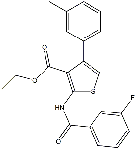 ethyl 2-[(3-fluorobenzoyl)amino]-4-(3-methylphenyl)thiophene-3-carboxylate Struktur