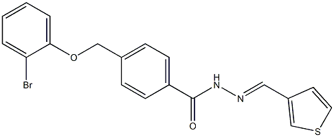 4-[(2-bromophenoxy)methyl]-N-[(E)-thiophen-3-ylmethylideneamino]benzamide Struktur