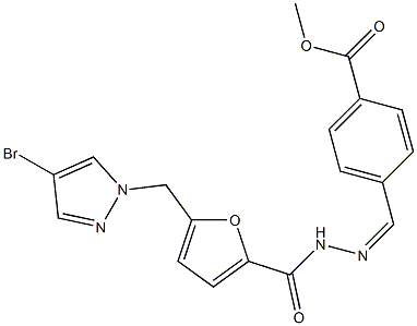 methyl 4-[(Z)-[[5-[(4-bromopyrazol-1-yl)methyl]furan-2-carbonyl]hydrazinylidene]methyl]benzoate Struktur