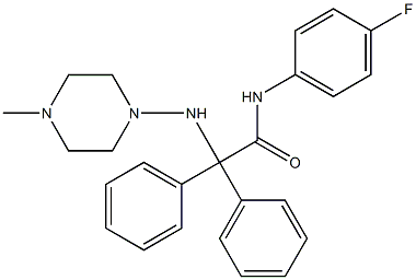 N-(4-fluorophenyl)-2-[(4-methylpiperazin-1-yl)amino]-2,2-diphenylacetamide Struktur