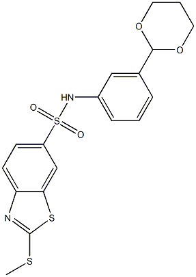 N-[3-(1,3-dioxan-2-yl)phenyl]-2-methylsulfanyl-1,3-benzothiazole-6-sulfonamide Struktur