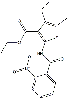 ethyl 4-ethyl-5-methyl-2-[(2-nitrobenzoyl)amino]thiophene-3-carboxylate Struktur