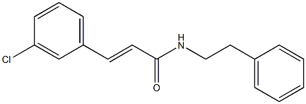 (E)-3-(3-chlorophenyl)-N-(2-phenylethyl)prop-2-enamide Struktur