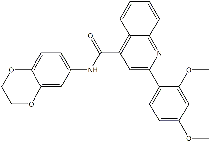 N-(2,3-dihydro-1,4-benzodioxin-6-yl)-2-(2,4-dimethoxyphenyl)quinoline-4-carboxamide Struktur