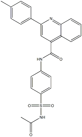 N-[4-(acetylsulfamoyl)phenyl]-2-(4-methylphenyl)quinoline-4-carboxamide Struktur