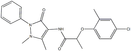 2-(4-chloro-2-methylphenoxy)-N-(1,5-dimethyl-3-oxo-2-phenylpyrazol-4-yl)propanamide Struktur