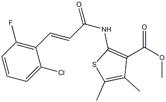 methyl 2-[[(E)-3-(2-chloro-6-fluorophenyl)prop-2-enoyl]amino]-4,5-dimethylthiophene-3-carboxylate Struktur