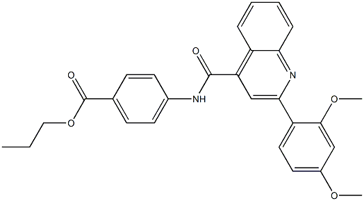 propyl 4-[[2-(2,4-dimethoxyphenyl)quinoline-4-carbonyl]amino]benzoate Struktur