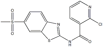 2-chloro-N-(6-methylsulfonyl-1,3-benzothiazol-2-yl)pyridine-3-carboxamide Struktur