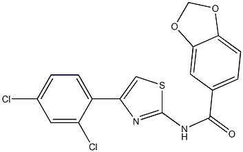 N-[4-(2,4-dichlorophenyl)-1,3-thiazol-2-yl]-1,3-benzodioxole-5-carboxamide Struktur