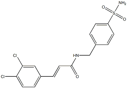 (E)-3-(3,4-dichlorophenyl)-N-[(4-sulfamoylphenyl)methyl]prop-2-enamide Struktur