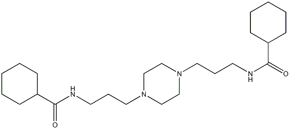 N-[3-[4-[3-(cyclohexanecarbonylamino)propyl]piperazin-1-yl]propyl]cyclohexanecarboxamide Struktur