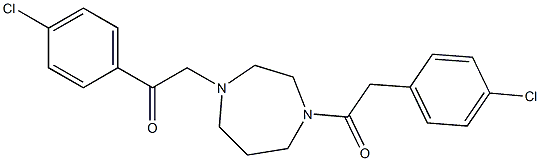 2-(4-chlorophenyl)-1-[4-[2-(4-chlorophenyl)acetyl]-1,4-diazepan-1-yl]ethanone Struktur