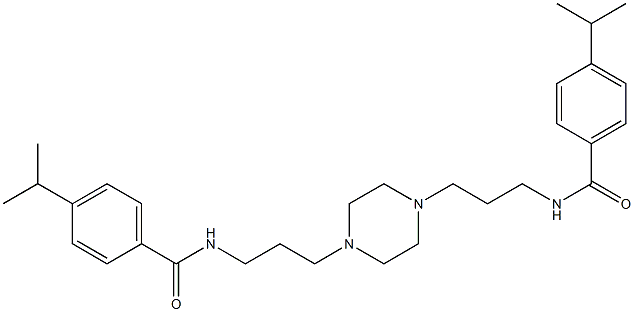 4-propan-2-yl-N-[3-[4-[3-[(4-propan-2-ylbenzoyl)amino]propyl]piperazin-1-yl]propyl]benzamide Struktur