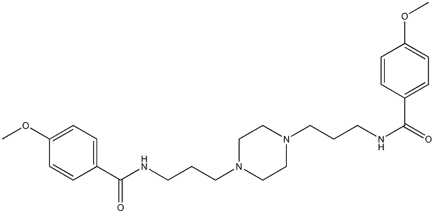 4-methoxy-N-[3-[4-[3-[(4-methoxybenzoyl)amino]propyl]piperazin-1-yl]propyl]benzamide Struktur