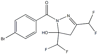 [3,5-bis(difluoromethyl)-5-hydroxy-4H-pyrazol-1-yl]-(4-bromophenyl)methanone Struktur