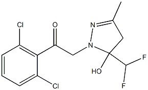 2-(2,6-dichlorophenyl)-1-[5-(difluoromethyl)-5-hydroxy-3-methyl-4H-pyrazol-1-yl]ethanone Struktur