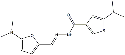 N-[(E)-[5-(dimethylamino)furan-2-yl]methylideneamino]-5-propan-2-ylthiophene-3-carboxamide Struktur