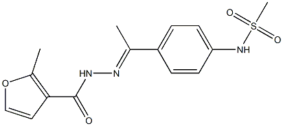 N-[(E)-1-[4-(methanesulfonamido)phenyl]ethylideneamino]-2-methylfuran-3-carboxamide Struktur