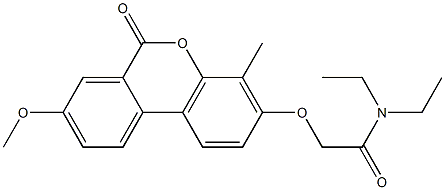 N,N-diethyl-2-(8-methoxy-4-methyl-6-oxobenzo[c]chromen-3-yl)oxyacetamide Struktur