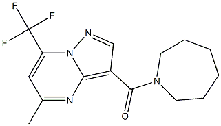 azepan-1-yl-[5-methyl-7-(trifluoromethyl)pyrazolo[1,5-a]pyrimidin-3-yl]methanone Struktur