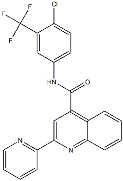 N-[4-chloro-3-(trifluoromethyl)phenyl]-2-pyridin-2-ylquinoline-4-carboxamide Structure