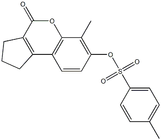 (6-methyl-4-oxo-2,3-dihydro-1H-cyclopenta[c]chromen-7-yl) 4-methylbenzenesulfonate Struktur