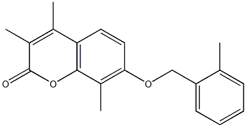 3,4,8-trimethyl-7-[(2-methylphenyl)methoxy]chromen-2-one Struktur