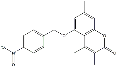 3,4,7-trimethyl-5-[(4-nitrophenyl)methoxy]chromen-2-one Struktur