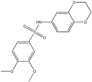 N-(2,3-dihydro-1,4-benzodioxin-6-yl)-3,4-dimethoxybenzenesulfonamide Struktur