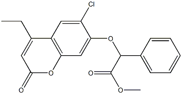 methyl 2-(6-chloro-4-ethyl-2-oxochromen-7-yl)oxy-2-phenylacetate Struktur