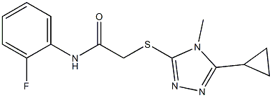 2-[(5-cyclopropyl-4-methyl-1,2,4-triazol-3-yl)sulfanyl]-N-(2-fluorophenyl)acetamide Struktur