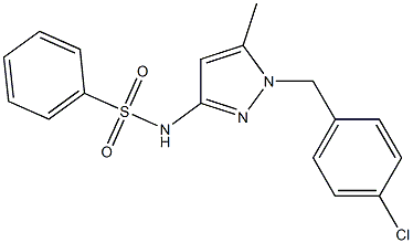 N-[1-[(4-chlorophenyl)methyl]-5-methylpyrazol-3-yl]benzenesulfonamide Struktur