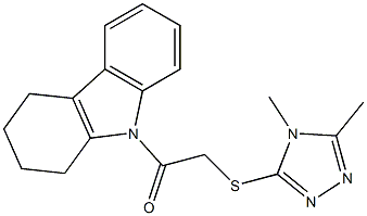 2-[(4,5-dimethyl-1,2,4-triazol-3-yl)sulfanyl]-1-(1,2,3,4-tetrahydrocarbazol-9-yl)ethanone Struktur