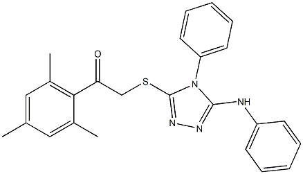 2-[(5-anilino-4-phenyl-1,2,4-triazol-3-yl)sulfanyl]-1-(2,4,6-trimethylphenyl)ethanone Struktur