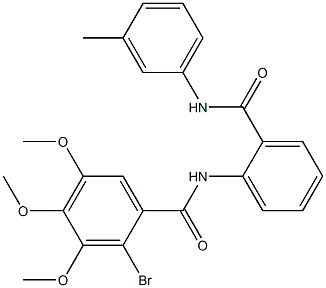 2-bromo-3,4,5-trimethoxy-N-[2-[(3-methylphenyl)carbamoyl]phenyl]benzamide Struktur