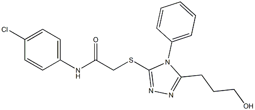 N-(4-chlorophenyl)-2-[[5-(3-hydroxypropyl)-4-phenyl-1,2,4-triazol-3-yl]sulfanyl]acetamide Struktur