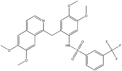 N-[2-[(6,7-dimethoxyisoquinolin-1-yl)methyl]-4,5-dimethoxyphenyl]-3-(trifluoromethyl)benzenesulfonamide Struktur