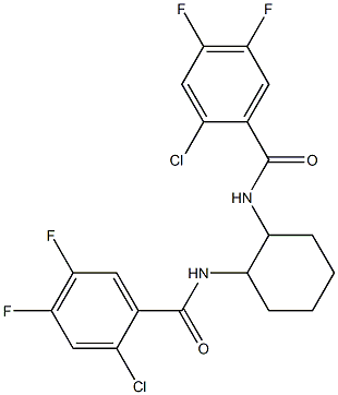 2-chloro-N-[2-[(2-chloro-4,5-difluorobenzoyl)amino]cyclohexyl]-4,5-difluorobenzamide Struktur