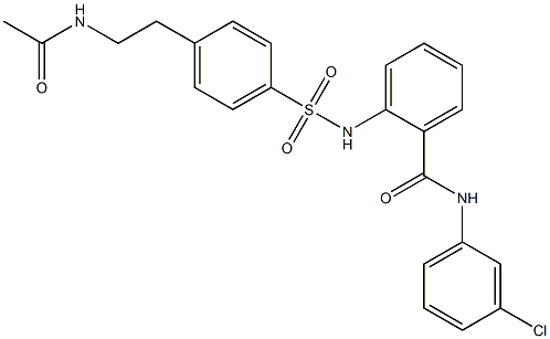 2-[[4-(2-acetamidoethyl)phenyl]sulfonylamino]-N-(3-chlorophenyl)benzamide Struktur