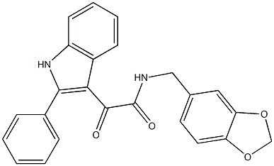 N-(1,3-benzodioxol-5-ylmethyl)-2-oxo-2-(2-phenyl-1H-indol-3-yl)acetamide Struktur