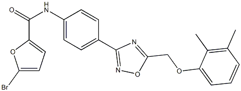 5-bromo-N-[4-[5-[(2,3-dimethylphenoxy)methyl]-1,2,4-oxadiazol-3-yl]phenyl]furan-2-carboxamide Struktur