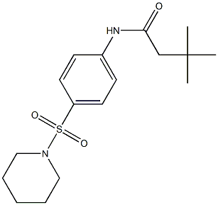 3,3-dimethyl-N-(4-piperidin-1-ylsulfonylphenyl)butanamide Struktur