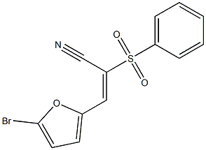 (E)-2-(benzenesulfonyl)-3-(5-bromofuran-2-yl)prop-2-enenitrile Struktur