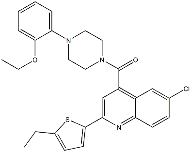 [6-chloro-2-(5-ethylthiophen-2-yl)quinolin-4-yl]-[4-(2-ethoxyphenyl)piperazin-1-yl]methanone Struktur