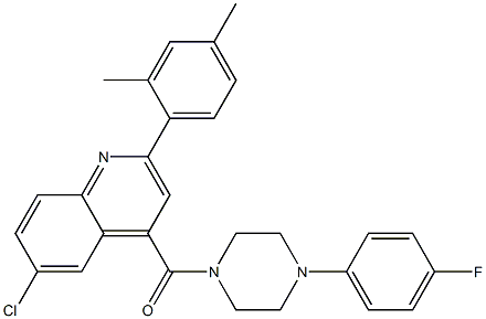 [6-chloro-2-(2,4-dimethylphenyl)quinolin-4-yl]-[4-(4-fluorophenyl)piperazin-1-yl]methanone Struktur