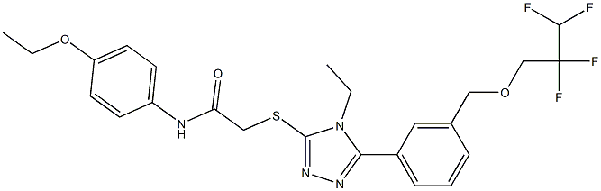 N-(4-ethoxyphenyl)-2-[[4-ethyl-5-[3-(2,2,3,3-tetrafluoropropoxymethyl)phenyl]-1,2,4-triazol-3-yl]sulfanyl]acetamide Struktur