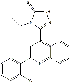 3-[2-(2-chlorophenyl)quinolin-4-yl]-4-ethyl-1H-1,2,4-triazole-5-thione Struktur