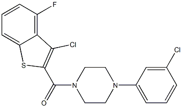 (3-chloro-4-fluoro-1-benzothiophen-2-yl)-[4-(3-chlorophenyl)piperazin-1-yl]methanone Struktur